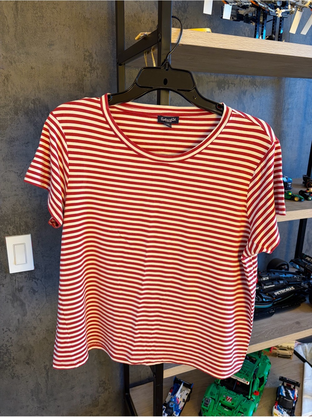 Splendid Red and White Striped Short Sleeve Tee